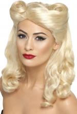 40er Jahre Pin Up Perücke Blond - 