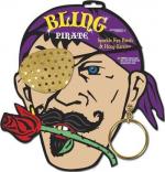 Augenklappe Pirat Bling Bling Mit Ohrring - Masken