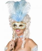 Barock Stabmaske Hellblau - 