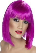 Glam Perücke Neon Violett - Kostüme