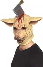 Horror Schweine Maske Mit Axt Im Kopf - 